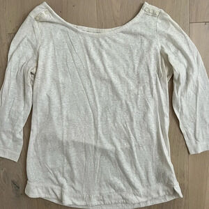 Express White Long-Sleeve Tee